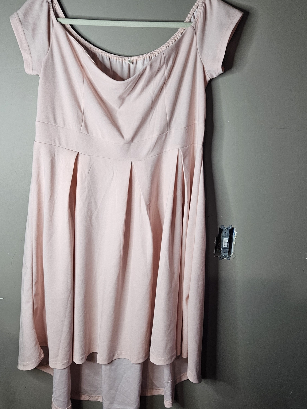 Soft Pink Off-Shoulder Fit & Flare Dress - Women